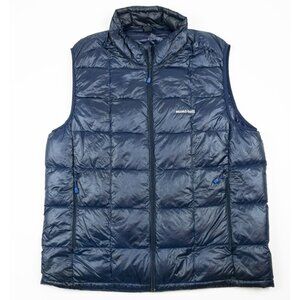 Montbell Superior Down Vest Mens XL Navy Blue Puffer Packable Insulated 2301218